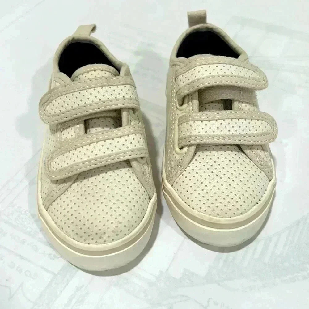 Unisex Perforated Faux-Suede Double-Strap Sneakers for Toddler